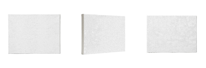 Fototapeta premium Blank White Artist Canvas on Easel Stand 3D Illustration Isolated on White Background, Creative Mockup for Art Projects, Gallery Exhibition Branding, and Studio Workroom Concept Graphics.
