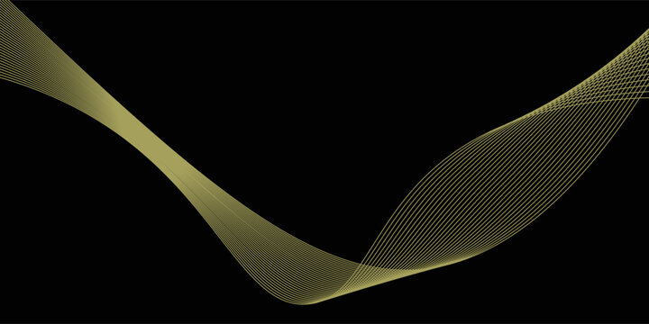 Black abstract backround with yellow curve line for backdrop or presentation