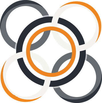Interlocking rings abstract design with interlocking, abstract