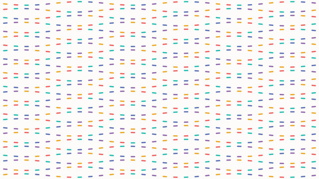 Seamless pattern with colorful dashed lines on white background. Minimalist cute geometric texture for kids fabric, wrapping paper, and festive design