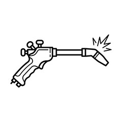Naklejka premium Welding torch sparks line art