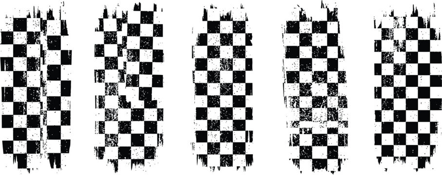 Distressed checkered patterns set