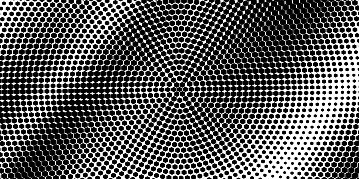 Dotted halftone gradient texture. Fading polka dot background. Repeated dots gradation pattern. Black vanishing comic pop art overlay backdrop. Halftone raster effect wallpaper. Vector Art