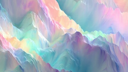 Obraz premium Pastel Rainbow Mountain Landscape
