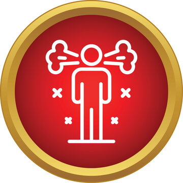 Person icon portraying stress and steam coming out of ears