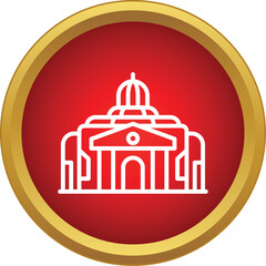 Naklejka premium Building outline icon representing theater or museum