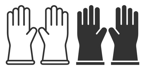 Obraz premium pair of rubber gloves vector illustration on transparent background
