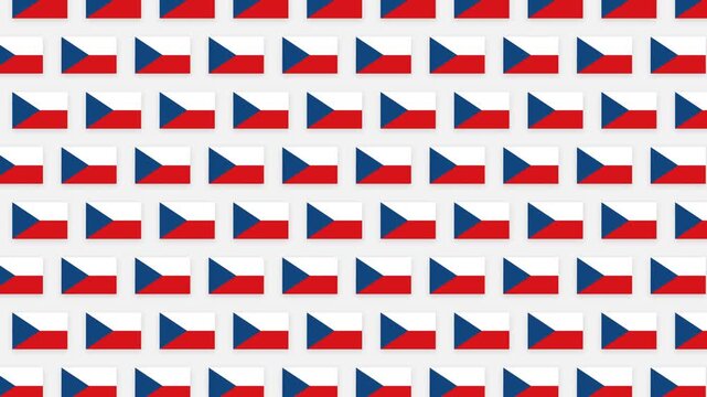 Czech Republic Flag Pattern Motion Background - Seamless National Symbol Loop