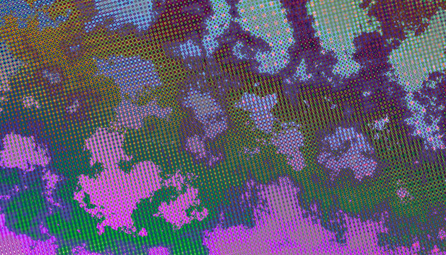 Vibrant colored dark teal purple pink risograph print texture background with text place. Hand drawn distressed linocut screen overlay. Abstract