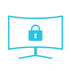 Private display icon. Isolated on white background. Blue icon © LeonART