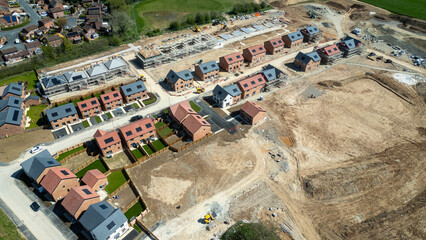 Aerial View of Residential Construction Site at Taylor Wimpey, Ripon, UK. © iSky Media