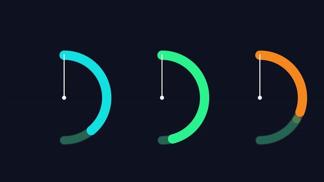 Animated Semi Circle Gauge Chart Infographic for Performance and Data