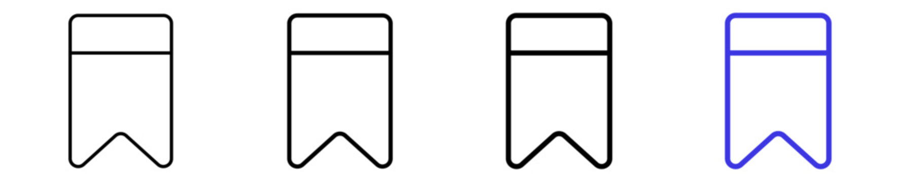 Bookmark tag save favorite reading list line icon set. Editable vector stroke icon design.