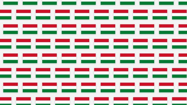 Hungary Flag Pattern Motion Background - Seamless National Symbol Loop