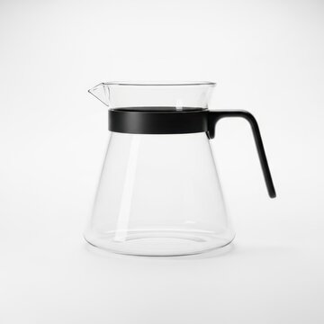 Modern Glass Coffee Server with Black Handle