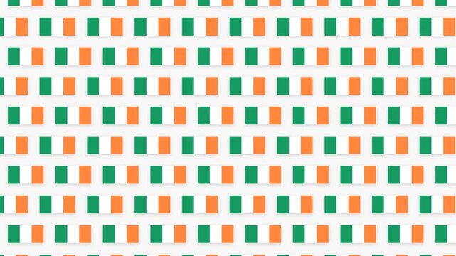 Ireland Flag Pattern Motion Background - Seamless National Symbol Loop