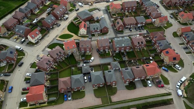 New houses by Barratt Homes in Boroughbridge show modern development in community area