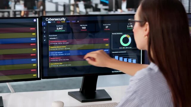 Cybersecurity Expert Monitors Attack Alerts
