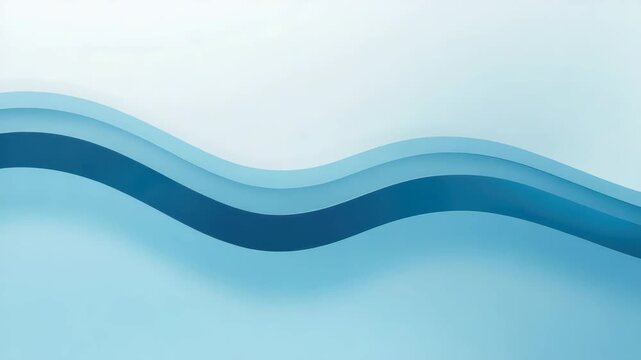Soft blue abstract wave layer gradient flowing across serene pale background creating calm motion