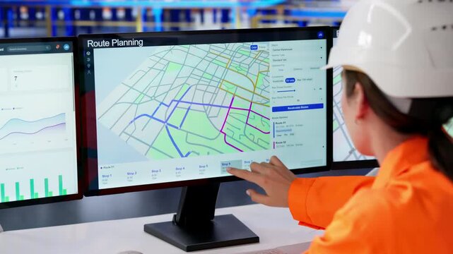 Warehouse Manager Using Computer To Track