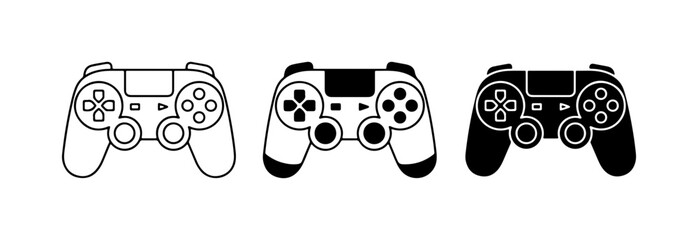 Video Game Controllers, Gaming Joysticks, Console Input Devices, Digital Entertainment Input, Electronic Gaming Accessories, Vector Icons © Sohana
