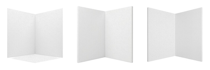 Set and collection of open blank white greeting card isolated on white background © fixa