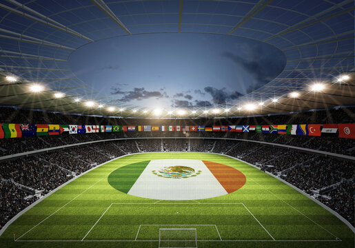 Stadion 2026 Fahnen Mexiko