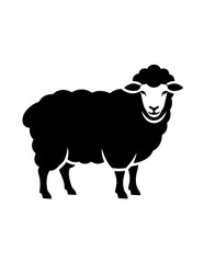Black Sheep Standing Alone Silhouette. © soto