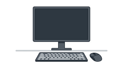 Fototapeta premium Desktop computer monitor keyboard and mouse illustration