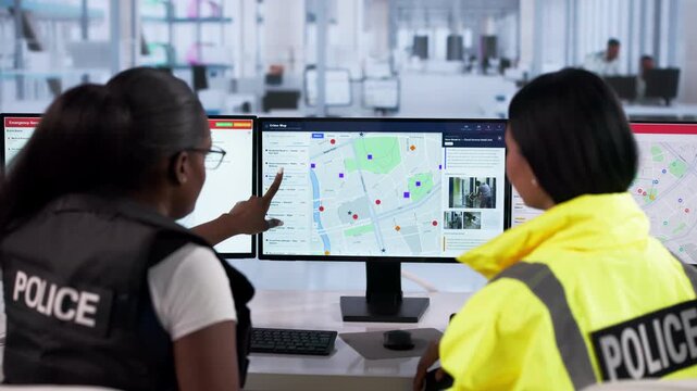 Police Analyst Reviews Geospatial Crime Data