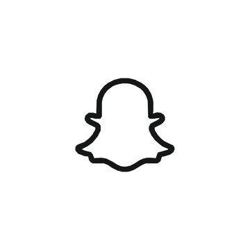 Snapchat Social Media App Logo Icon Line Art Digital Clipart