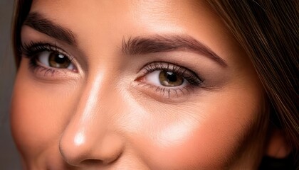 Fototapeta premium Close-up portrait of a beautiful woman with flawless makeup.