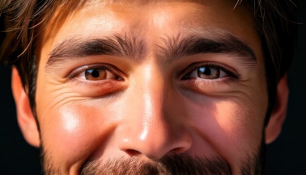 Close-up portrait of a smiling man with warm, inviting eyes.