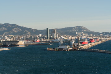 Fototapeta premium Marseille Fos Port panorama in Marseille, France