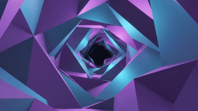 Geometric design in loop showcases bright colors and angles in a digital art piece for media backgrounds