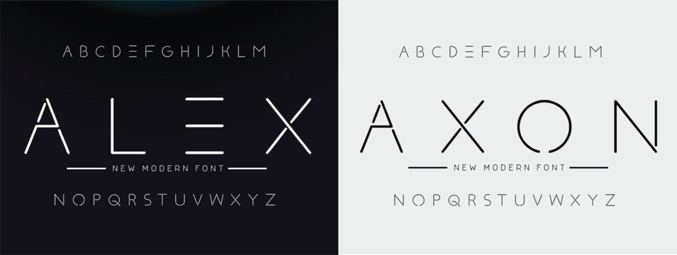 Technology font, digital cyber alphabet made future space style, letters A, B, C, D, E, F, G, H, I, J, K, L, M, N, O, P, Q, R, S, T, U, V, W, X, Y, Z, numerals 0, 1, 2, 3, 4, 5, 6, 7, 8, 9 made line