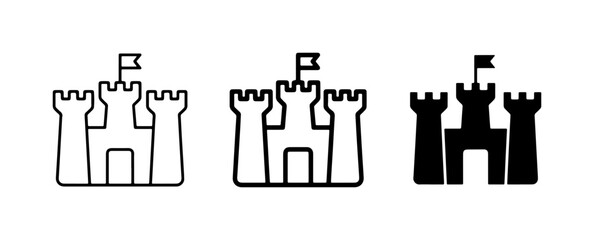 Castle Icons, Fortress Symbols, Medieval Architecture Vector Graphics, Royal Estate Illustrations, Fantasy Kingdom Elements © Rashedul