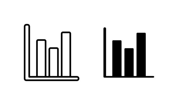 Bar Chart Icons, Data Visualization Graphics, Business Analytics Symbols, Financial Statistics Vector Set