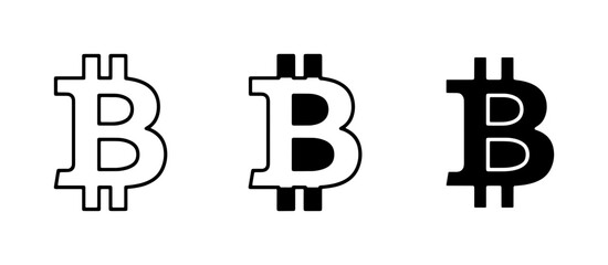 Bitcoin Cryptocurrency Icons, Digital Currency Symbols, Blockchain Technology Logos, Financial Icons Set, Bitcoin B Sign © Mahir