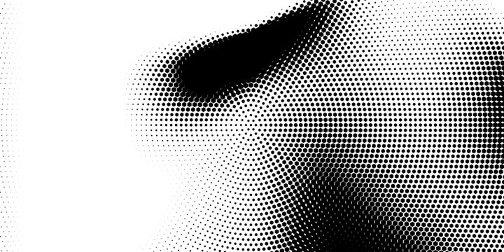 Halftone circle frame dotted background set. Round border Icon using halftone random circle dots raster texture. Grunge circular stain. Vector illustration.