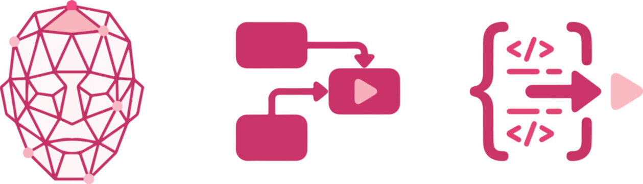 Professional Video Editing and Post-Production Icon Set &mdash; Digital Content Creation and Streaming Concept, Coding Lifestyle 