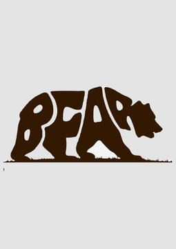 Bear Silhouette Typography Wordmark Design
