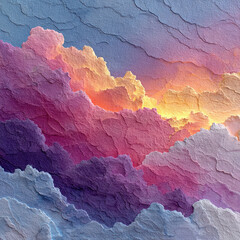 Naklejka premium Abstract Layered Clouds in Pastel Watercolor Texture