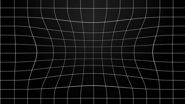 Abstract warped grid background with black futuristic perspective distortion