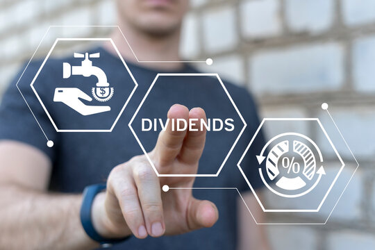Concept of financial dividend. Dividends paid by companies.