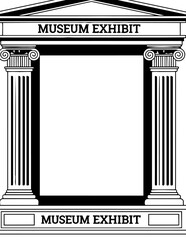 Museum exhibit entrance with columns. © yari