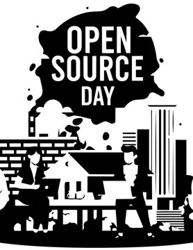 Open source day coding event illustration.