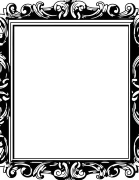 Ornate Black and White Picture Frame.