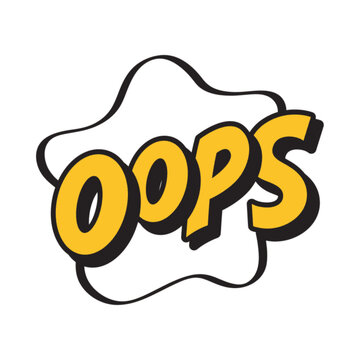 Colorful "OOPS" Text Animation on Green Background for Error or Bloopers