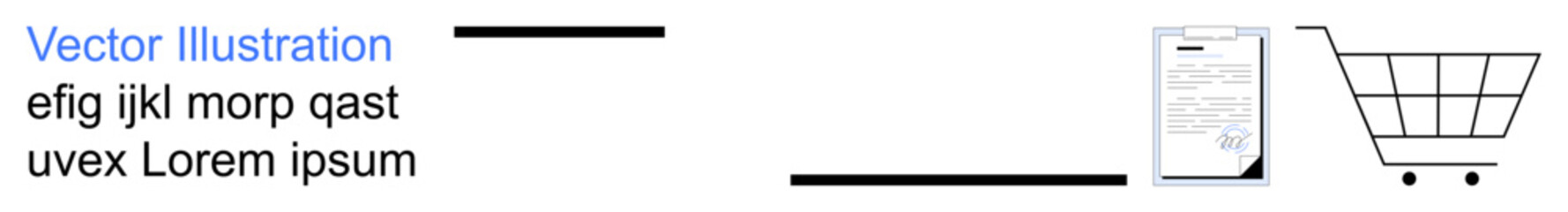 E-commerce, online shopping, payment processing, digital receipts, retail business, checkout process. Document and shopping cart next to text. E-commerce and online shopping concept © robu_s